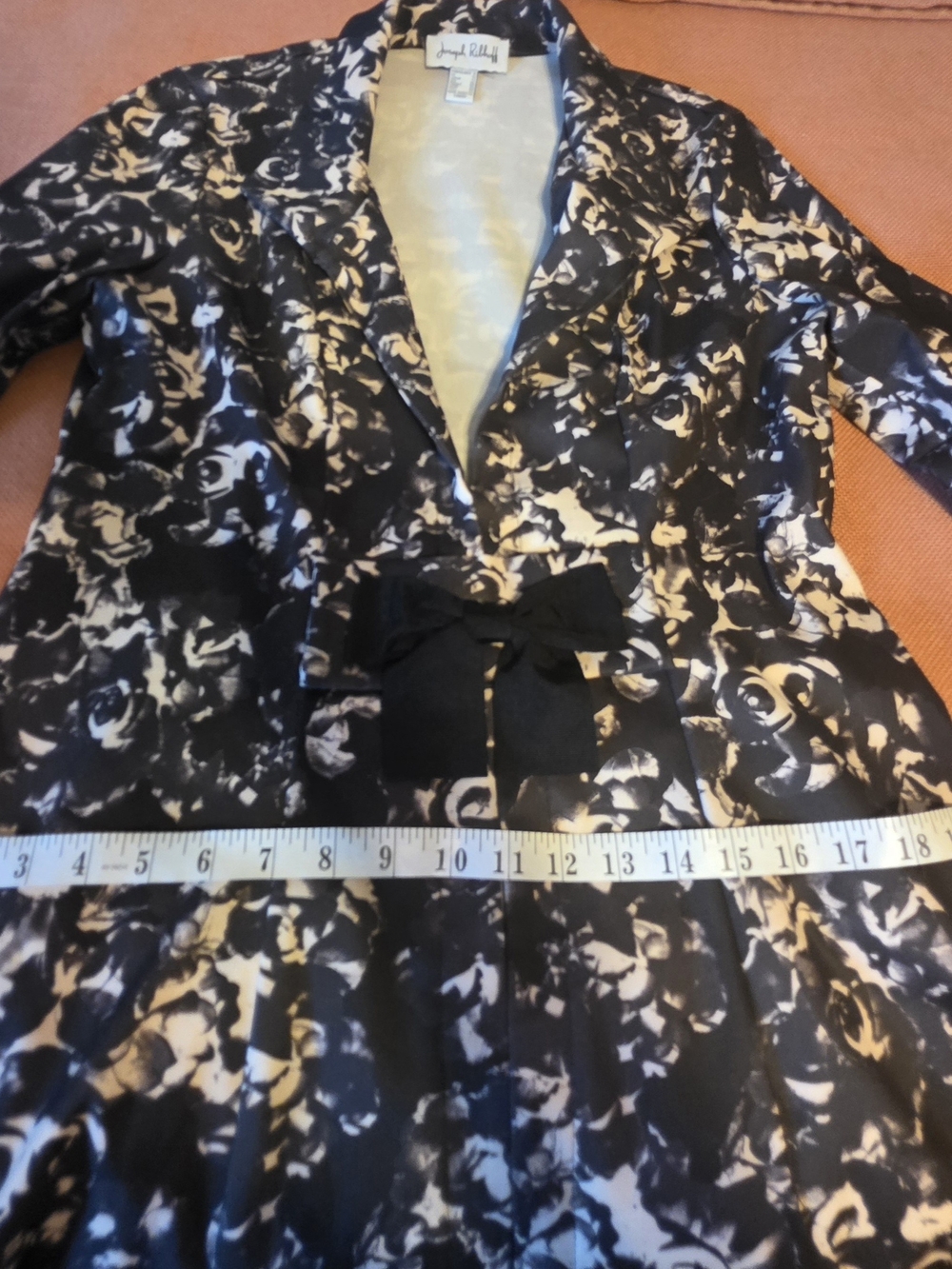 RIBKOFF Black & Blush Floral Fit-and-Flare Jacket with Bow - Picture 11 of 16